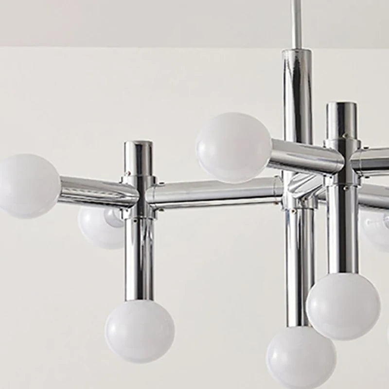 lustre chrome au design artistique pour éclairage d'intérieur - vue 5 sur 7