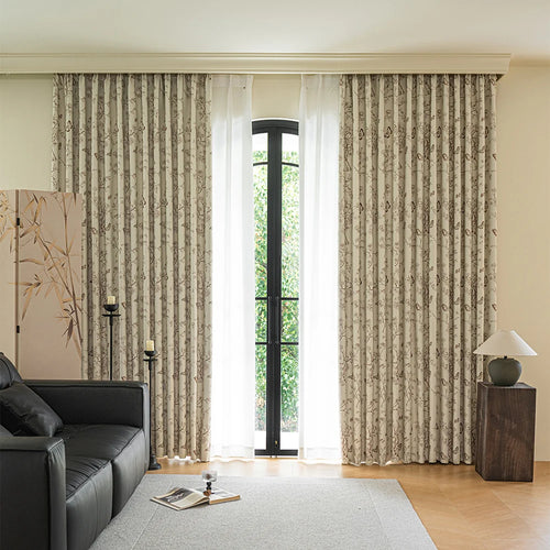 Rideau occultant motif jardin style moderne chambre salon - vue 3 sur 7