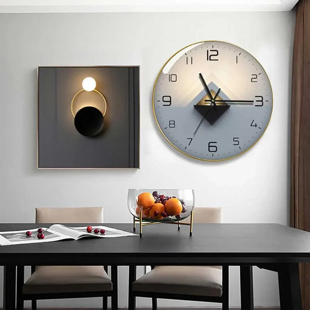 horloge murale en verre design moderne géométrique créatif décoratif - vue 5 sur 18