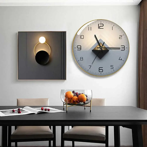 horloge murale en verre design moderne géométrique créatif décoratif - vue 6 sur 18