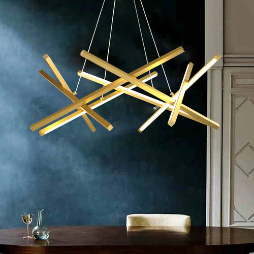 lustre minimaliste design lumière géométrique créatif et luxueux - vue 3 sur 12