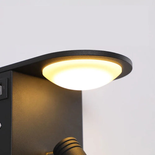 applique murale rotative avec port usb et éclairage nocturne - vue 6 sur 10