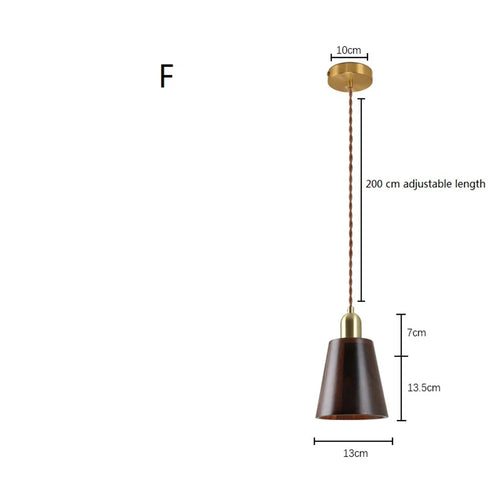 Nordique moderne suspension LED luminaire en laiton en bois Loft cuisine île lampe suspendue décoration de la maison éclairage Suspension Design - vue 13 sur 17