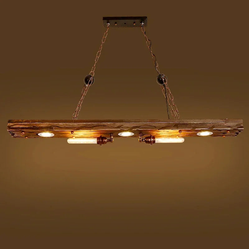 Industrial style Bar pendant light LOFT Retro Solid Wood Pendant Lamps Personality E27 Edison Bulb  Suspension  home decoration - vue 3 sur 7