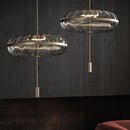 suspension design post-moderne en verre effet ondulation luxe