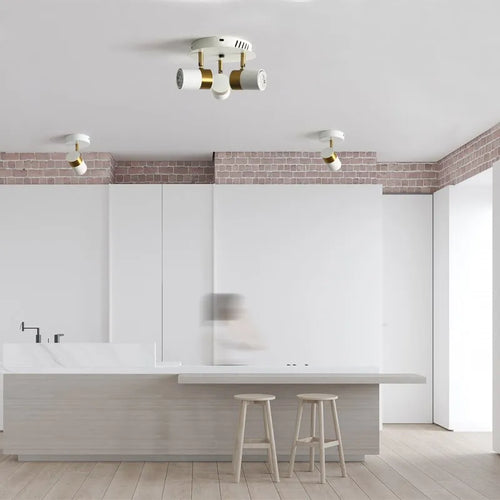 Plafonnier LED nordique de luxe en or noir - vue 3 sur 12
