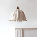 lustre en forme de bourgeon romantique en coton et lin