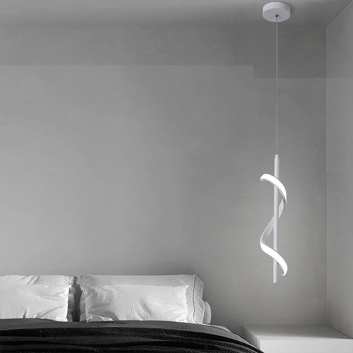 suspension led modernes avec long câble spirale - vue 4 sur 7
