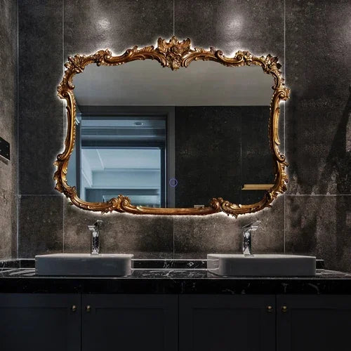 miroir décoratif mural à led style vintage pour maquillage