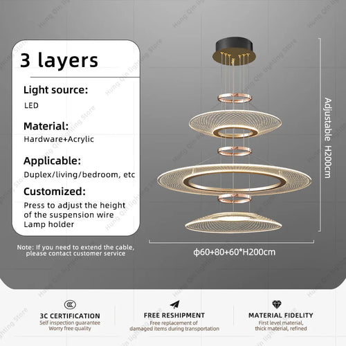 lustre suspendu en aluminium à led pour intérieur - vue 12 sur 12
