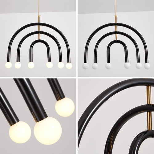 lustre arc-en-ciel métallique fil art déco suspendu réglable - vue 6 sur 22