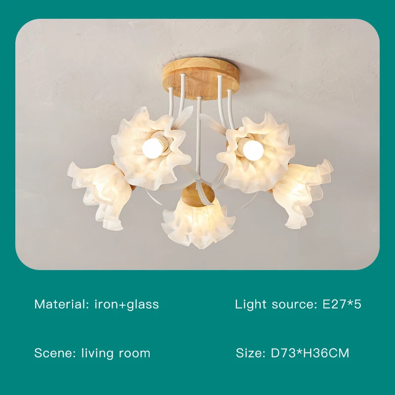 lustre nordique créatif à fleurs pour décoration intérieure - vue 8 sur 24