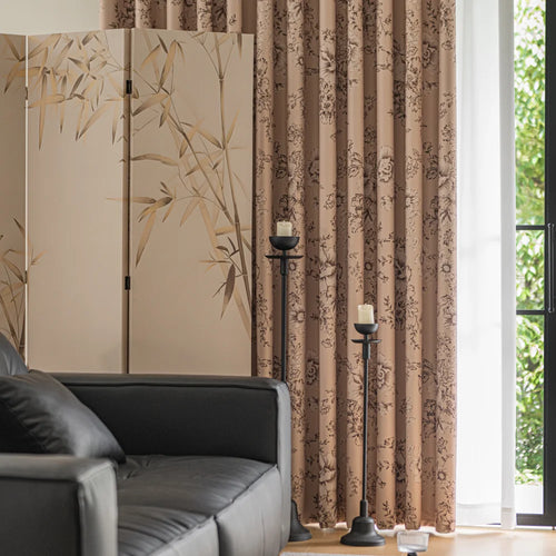 Rideau occultant floral moderne pour salon chambre - vue 4 sur 7