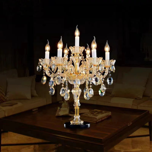 lampe de table en cristal de luxe pour décoration intérieure