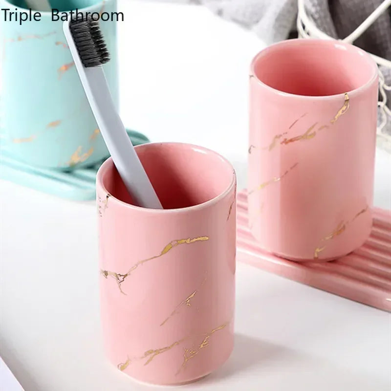 tasse en céramique pour couple porte-brosse à dents et rangement - vue 2 sur 22