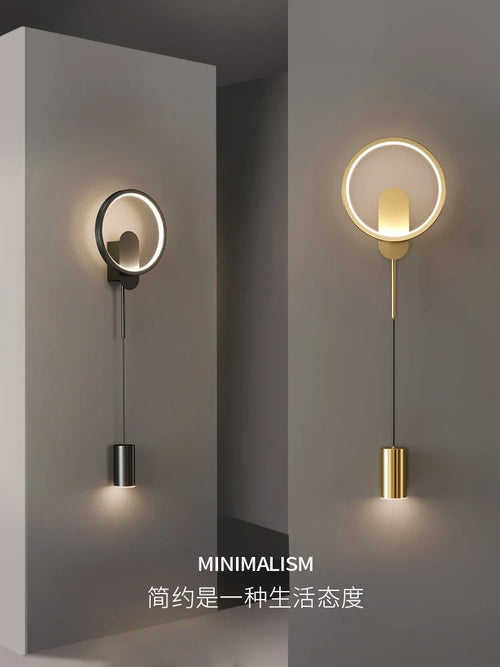 Nordic minimalist living room background wall light, modern creative corridor hallway light, bedroom bedside decorative light - vue 3 sur 13