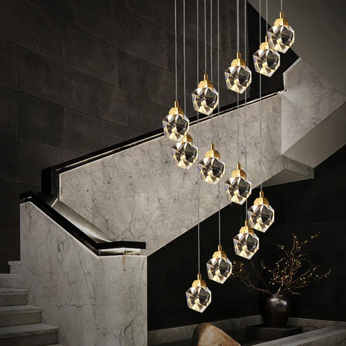lustre en cristal moderne winfordo pour hall d'exposition - vue 3 sur 13