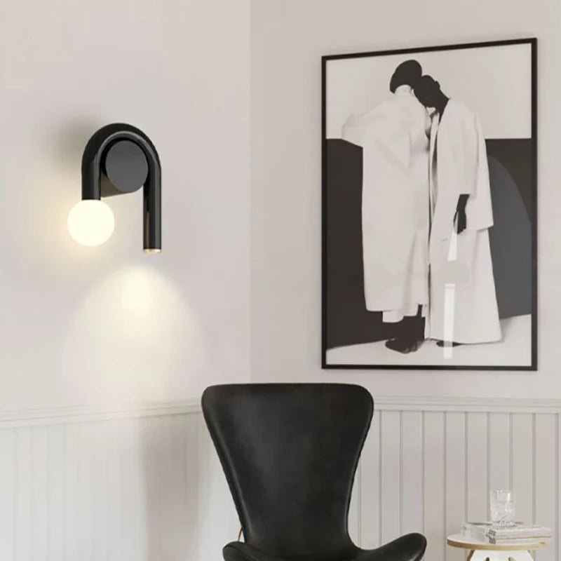 applique murale en métal nordique avec tube en u pour éclairage intérieur - vue 5 sur 11