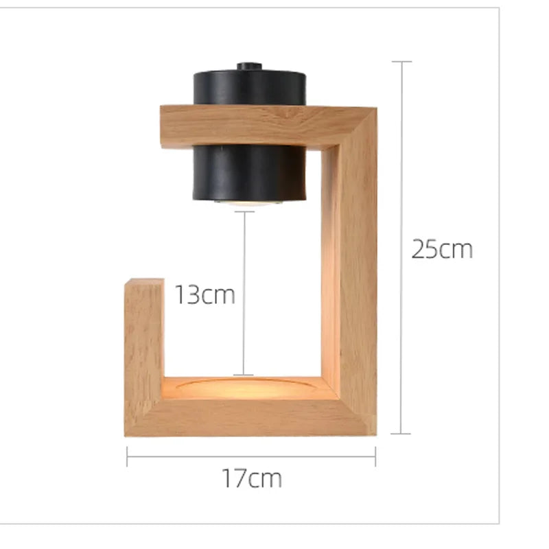 lampe chauffe-bougie aromathérapie bois nordique 110/230V éclairage intérieur - vue 3 sur 6