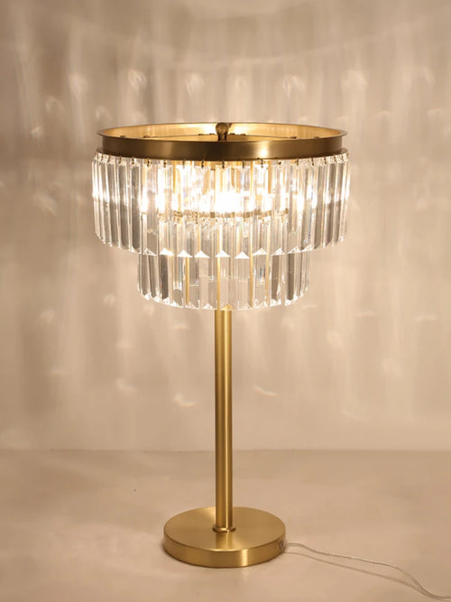 lampe de bureau en cristal de cuivre design moderne luxe - vue 2 sur 9