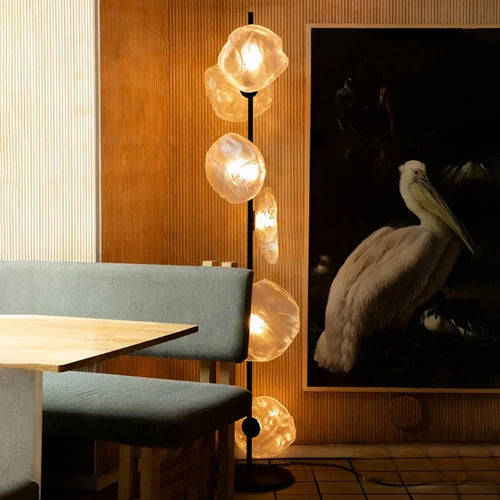Scandinavia Glass Shade Led Floor Lamp Living Room Home Decor Corner Sofa Bedroom Bedside Standing Table Light - vue 4 sur 14