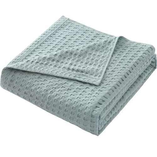 Plaid coton gaufré léger doux toutes saisons salon