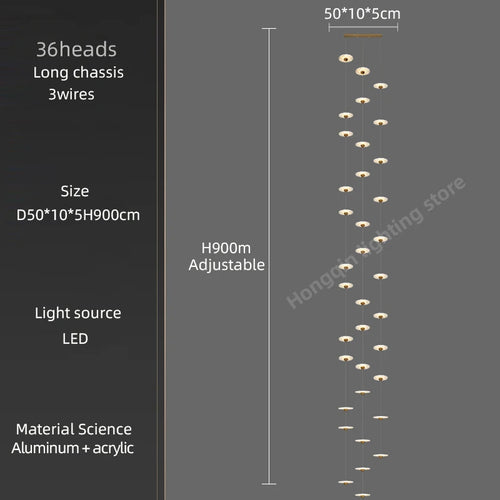 lustre moderne à led pour éclairage intérieur élégant - vue 26 sur 26