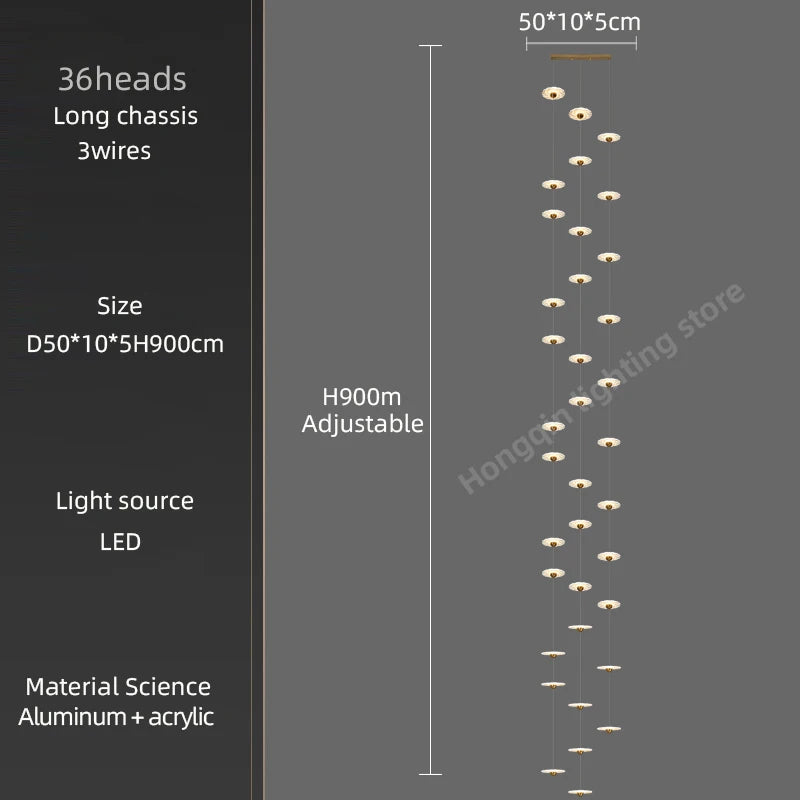 lustre moderne à led pour éclairage intérieur élégant - vue 25 sur 26