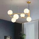 Lustre nordique en verre blanc