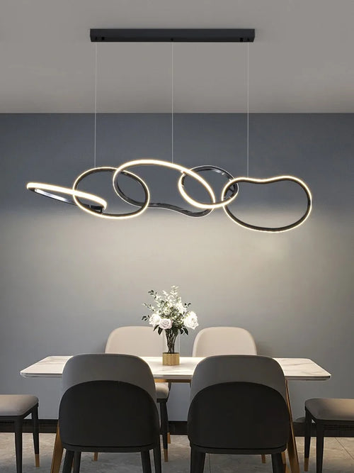 lustre Simple moderne île Restaurant suspension nordique luxe créatif en acier inoxydable galvanisé suspension - vue 5 sur 10