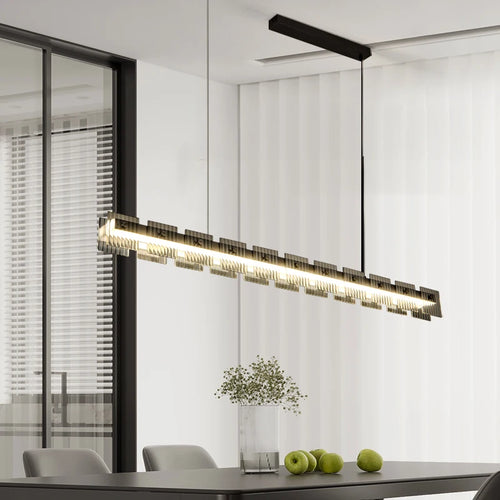 suspension moderne en acier inoxydable avec éclairage led élégant - vue 4 sur 9