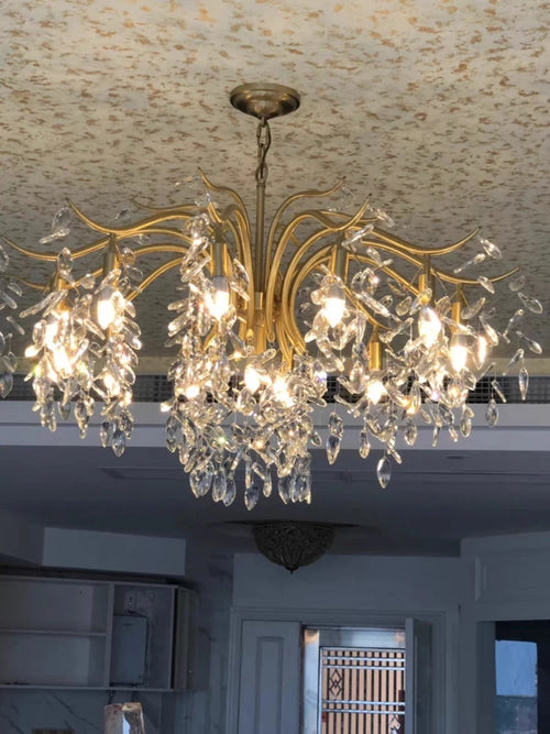 lustre en cristal rétro français style américain pour ambiance romantique - vue 3 sur 9