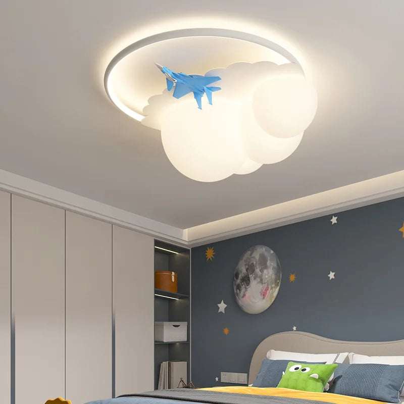 lustre moderne led pour enfant en forme d'avion - vue 2 sur 12