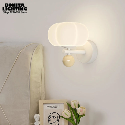 applique murale minimaliste citrouille style crème moderne - vue 2 sur 12
