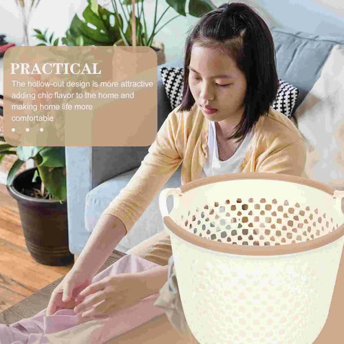 panier à linge portable pour rangement de couvertures et vêtements - vue 6 sur 7