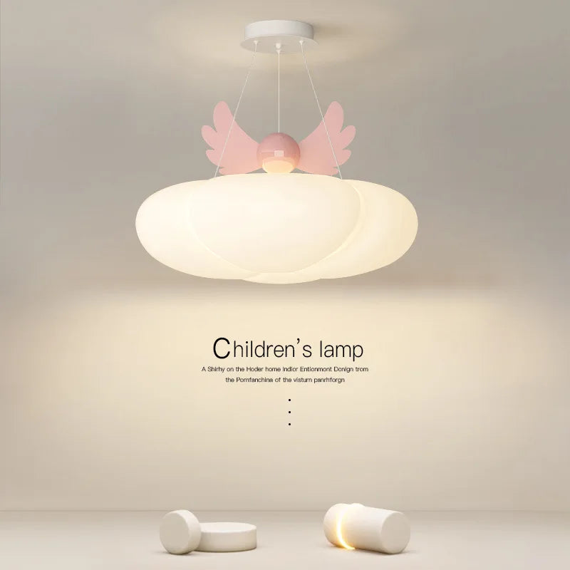 lustre mignon nuage ailes d'ange pour chambre de bébé - vue 6 sur 8