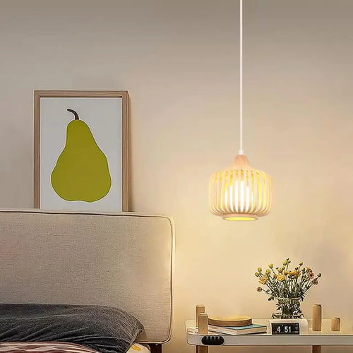 plafonnier en bambou tricoté à la main pour décoration créative - vue 6 sur 8