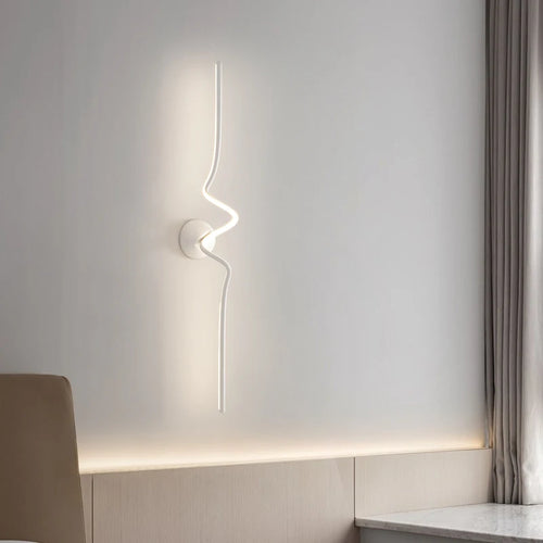 Modern Black White Spiral Wall Lamps 75cm 95cm Long Living Room TV Background Wall Lights Simple Bedroom Bedside Light 220V - vue 3 sur 10
