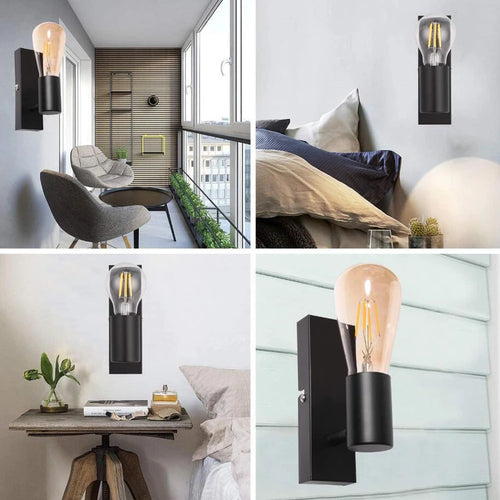 applique murale nordique en fer forgé rétro led vintage - vue 6 sur 12