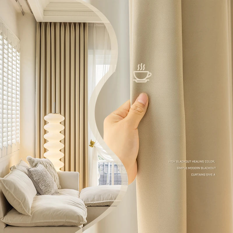 Rideau occultant thermique épais pour salon chambre - vue 1 sur 13