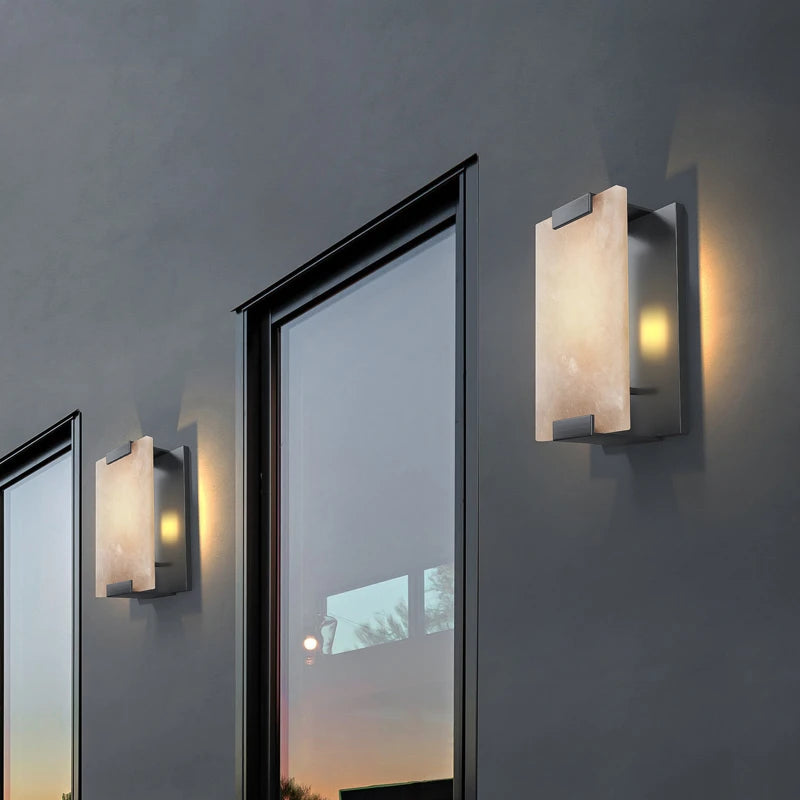 applique murale led en marbre et cuivre pour intérieur moderne - vue 3 sur 16