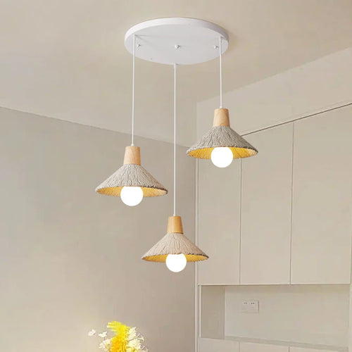 lustre nordique pastoral multi-têtes lampes décoratives simples - vue 3 sur 9