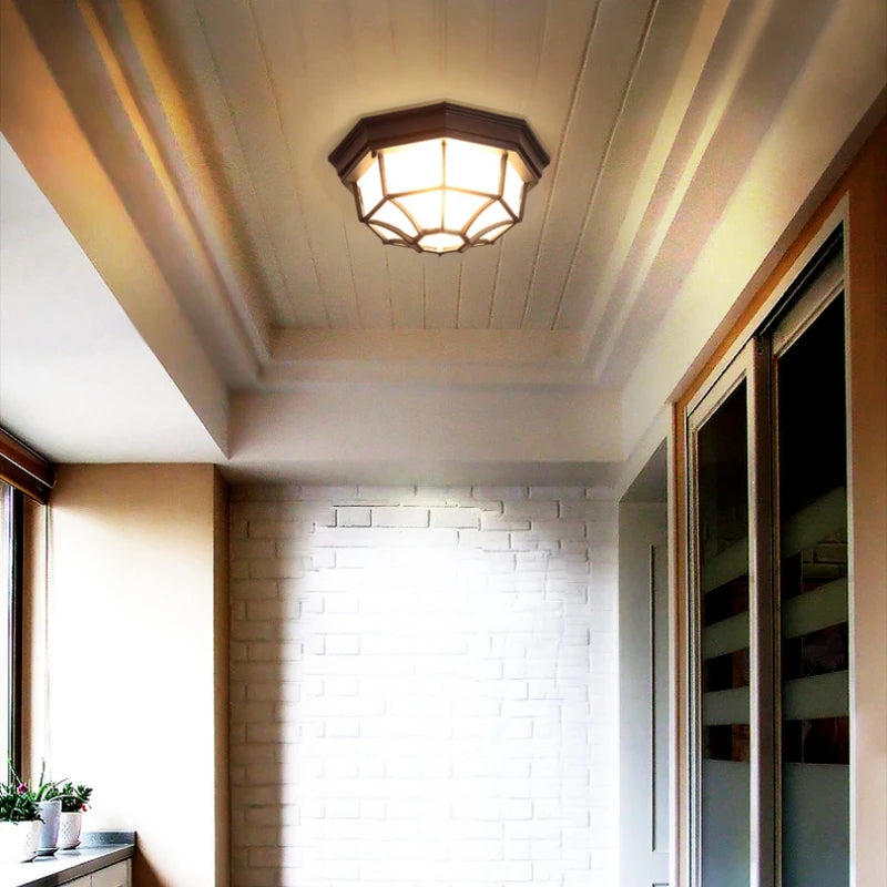 plafonnier led imperméable extérieur design rétro moderne et simple - vue 3 sur 10