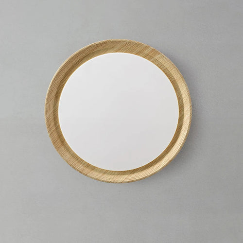 lampe circulaire simple style nordique grain de bois éclairage entrée balcon porche - vue 6 sur 12