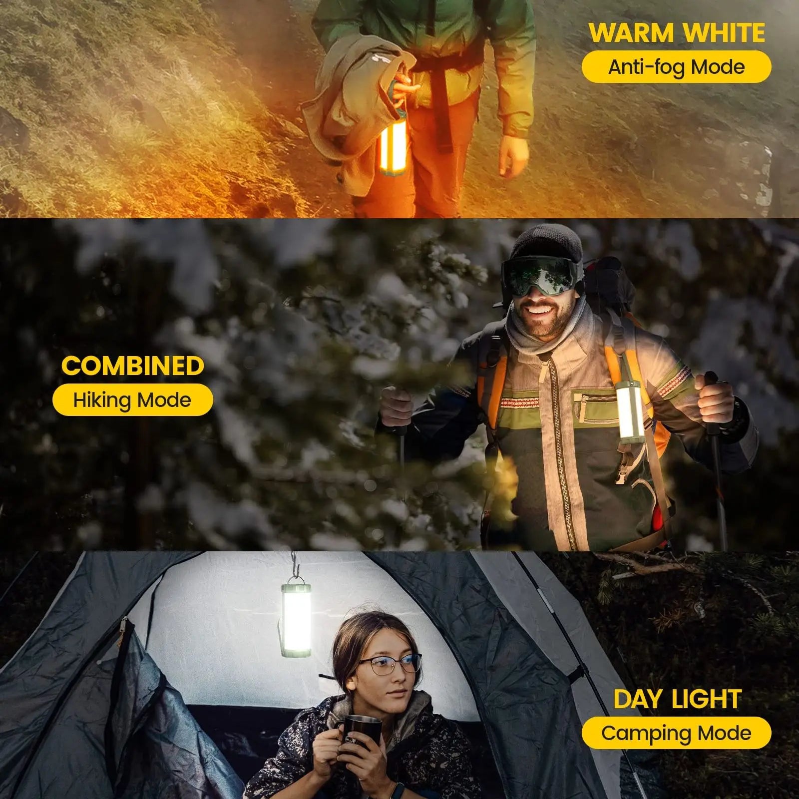 lanterne de camping rechargeable avec batterie externe et 106 led - vue 6 sur 7