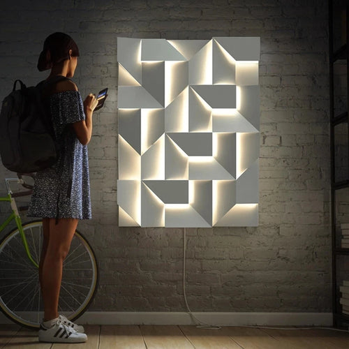 applique murale led ombres éclairage décorations d'allée art - vue 2 sur 13