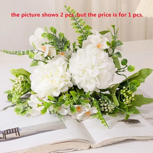 bouquet de chrysanthèmes en soie pour décoration de jardin - vue 10 sur 13