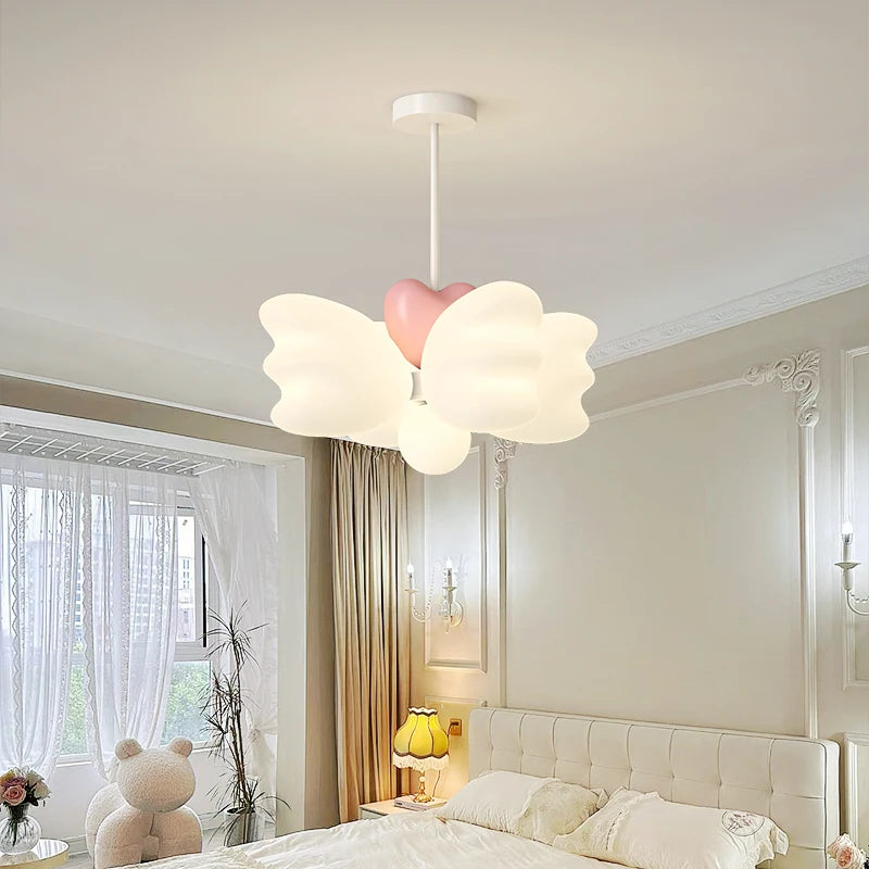 lustre créatif pour enfants avec ailes d'ange led décoratif - vue 4 sur 8