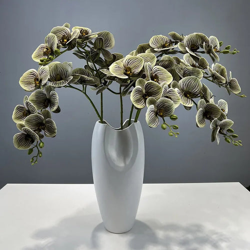 fleurs artificielles orchidée papillon en coton et silicone décoratives - vue 3 sur 12