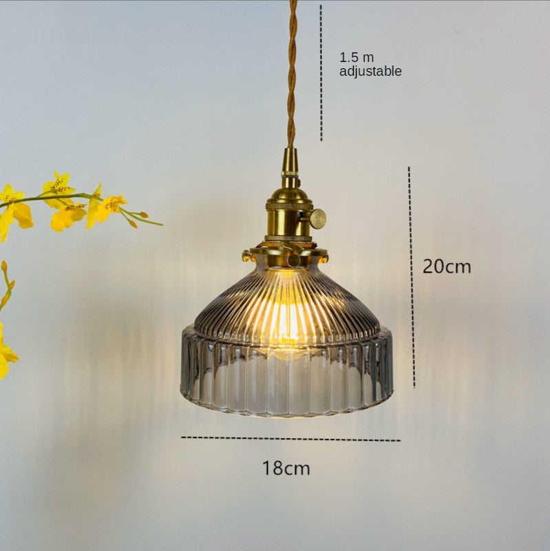 Suspension avec abat-jour en verre rétro Casbelle - vue 13 sur 13
